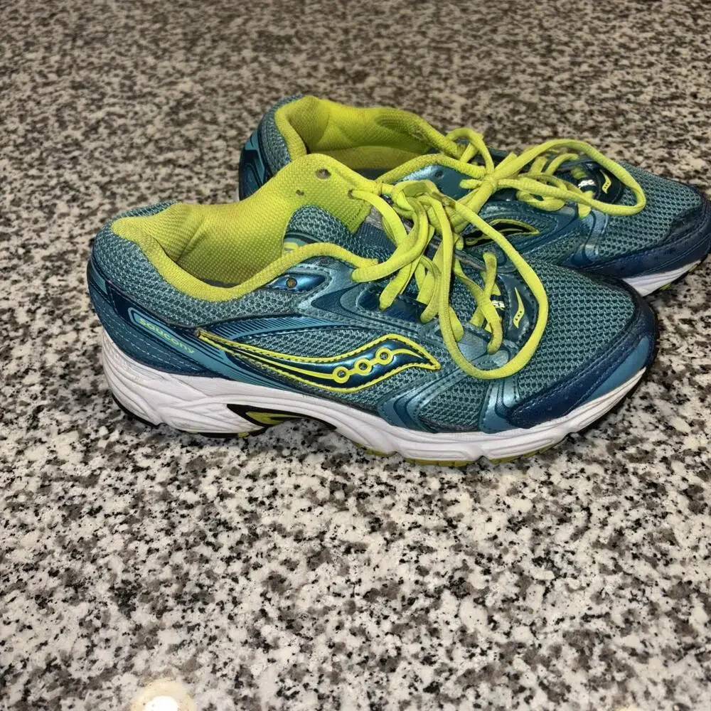 Saucony Run Anywhere Trail Running Shoes WOMEN'S Size 8.5 grid green and yellow‎